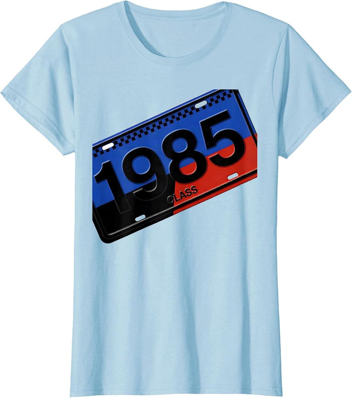 1985 Class Racing Livery Graphic Vintage Birthday T-Shirt - Baby Blue