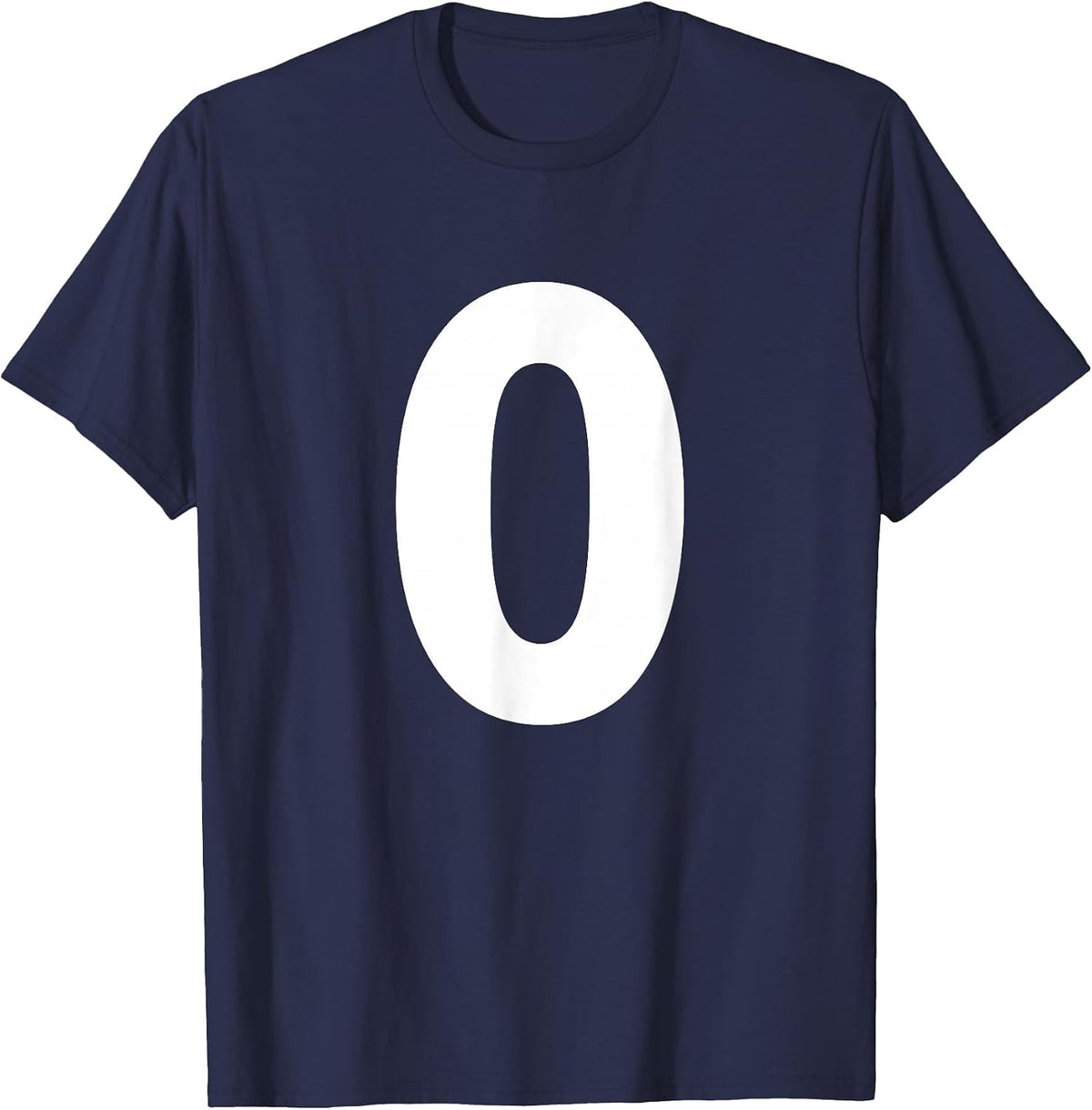 Numeral Number 0 Zero Tee Shirt T-Shirt - Navy Blue