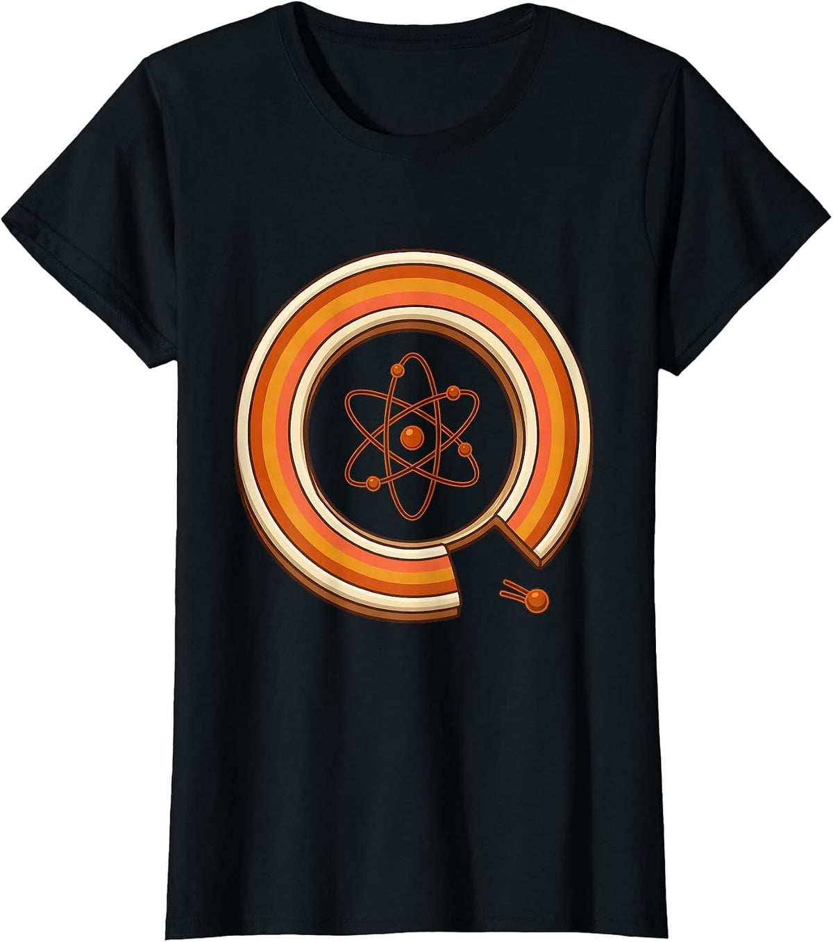 Retro Decoder Ring Orbital Atom Science Nerd Humor T-Shirt - Black