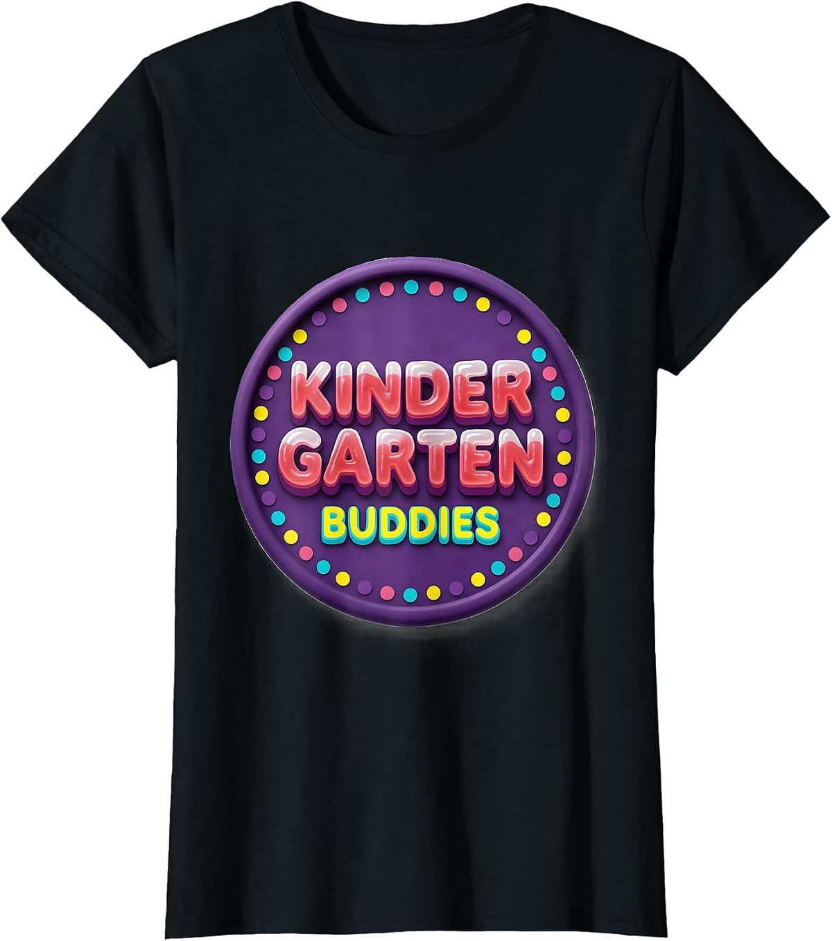 Women's Kindergarten Buddies Playful Pre-K to Elementary Back T-Shirt - Black