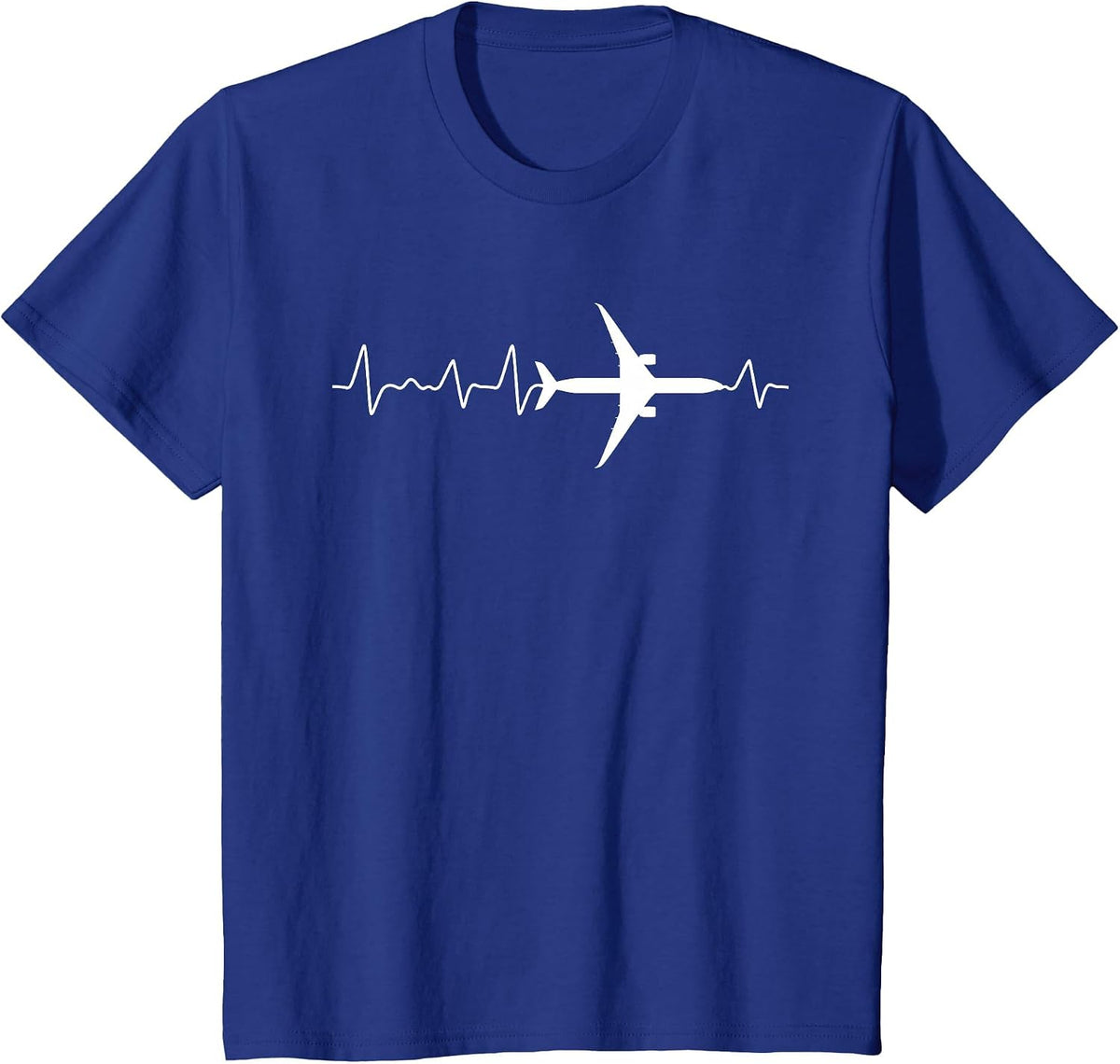 Aeroplane Heartbeat Pilots T-Shirt - Royal Blue