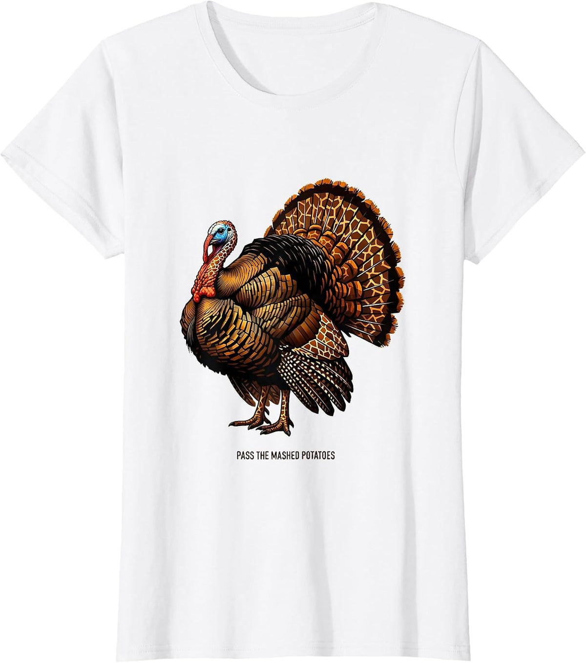 Pass the Mashed Potatoes Thanksgiving Design T-Shirt - White