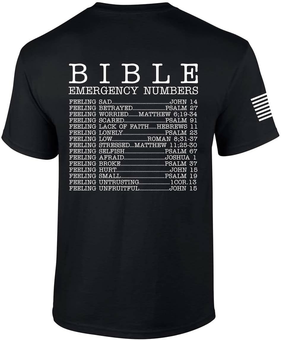 Trenz Shirt Co. Bible Emergency Numbers Tee - Black
