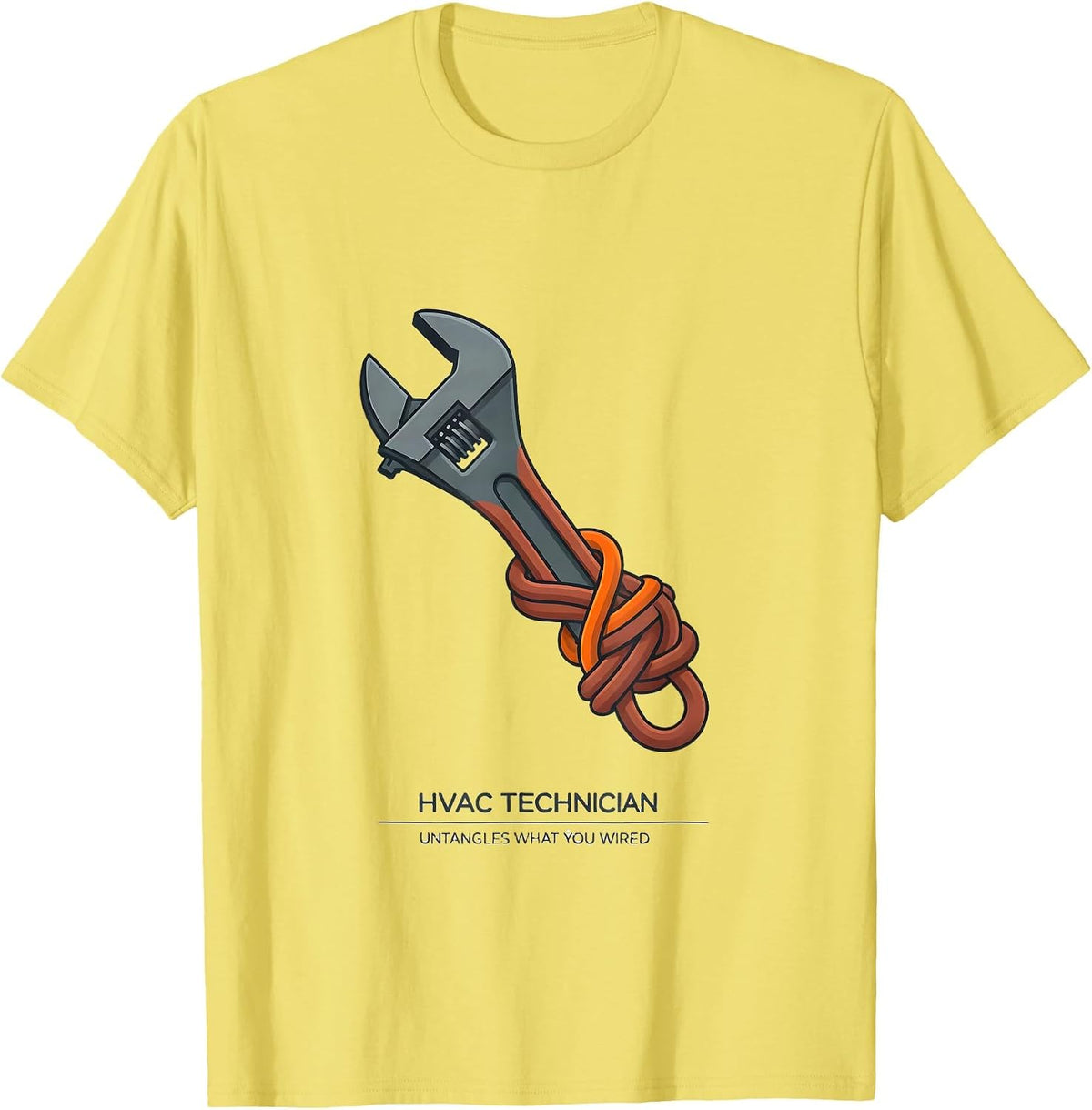 Men's HVAC Technician: Untangles What You Wired Funny T-Shirt - Lemon Yellow