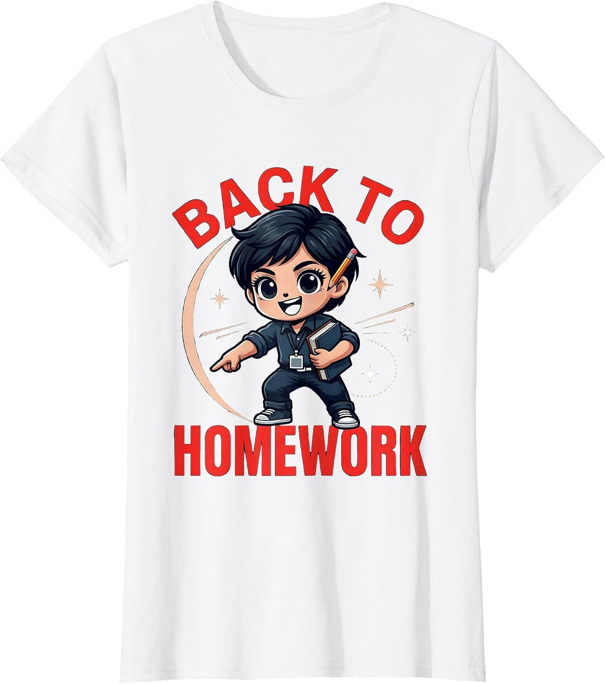 BACK TO HOMEWORK Funny Teacher School Staff Classroom Humor T-Shirt - White