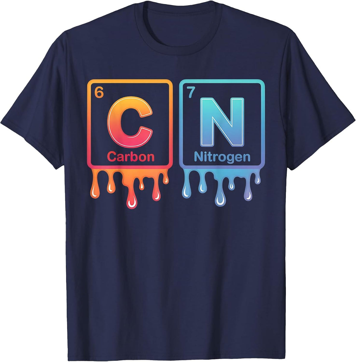 6-7 Funny Science Chemistry Teacher Periodic Table Meme Tee T-Shirt - Navy Blue
