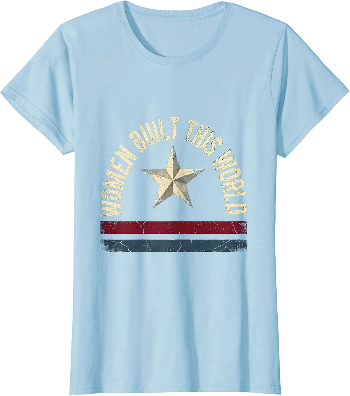 Women Built This World Labor Day Graphic T-Shirt - Baby Blue