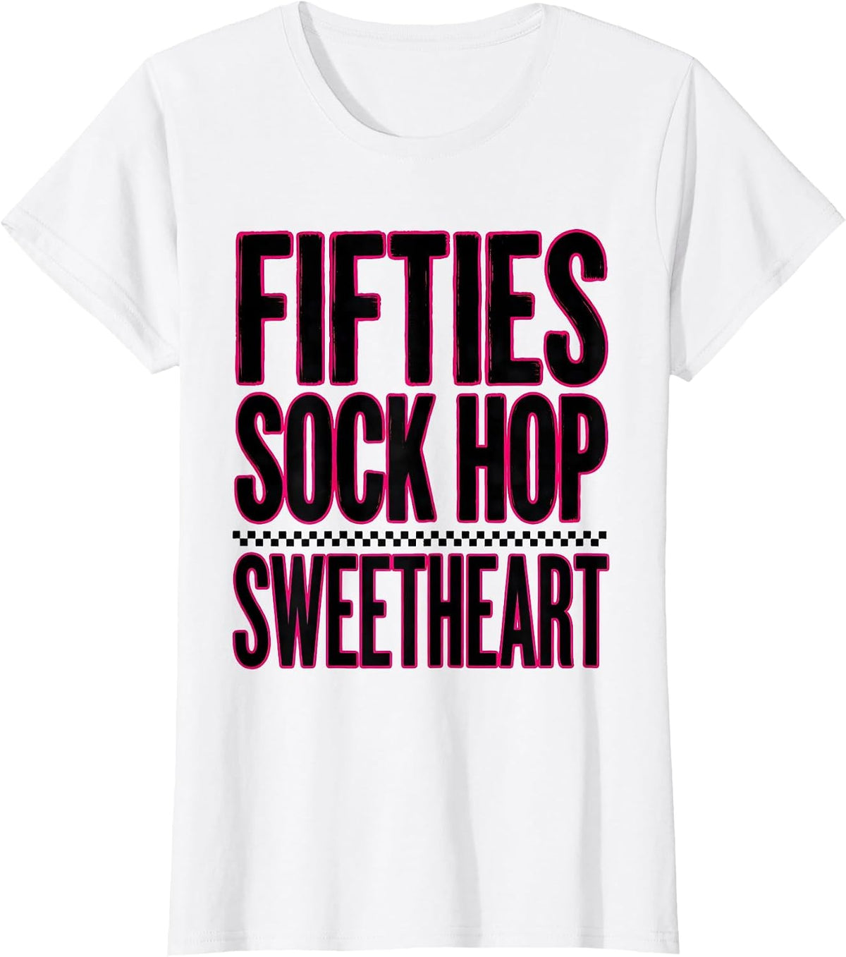 Fifties Sock Hop Sweetheart Retro 1950s Party Costume T-Shirt - White