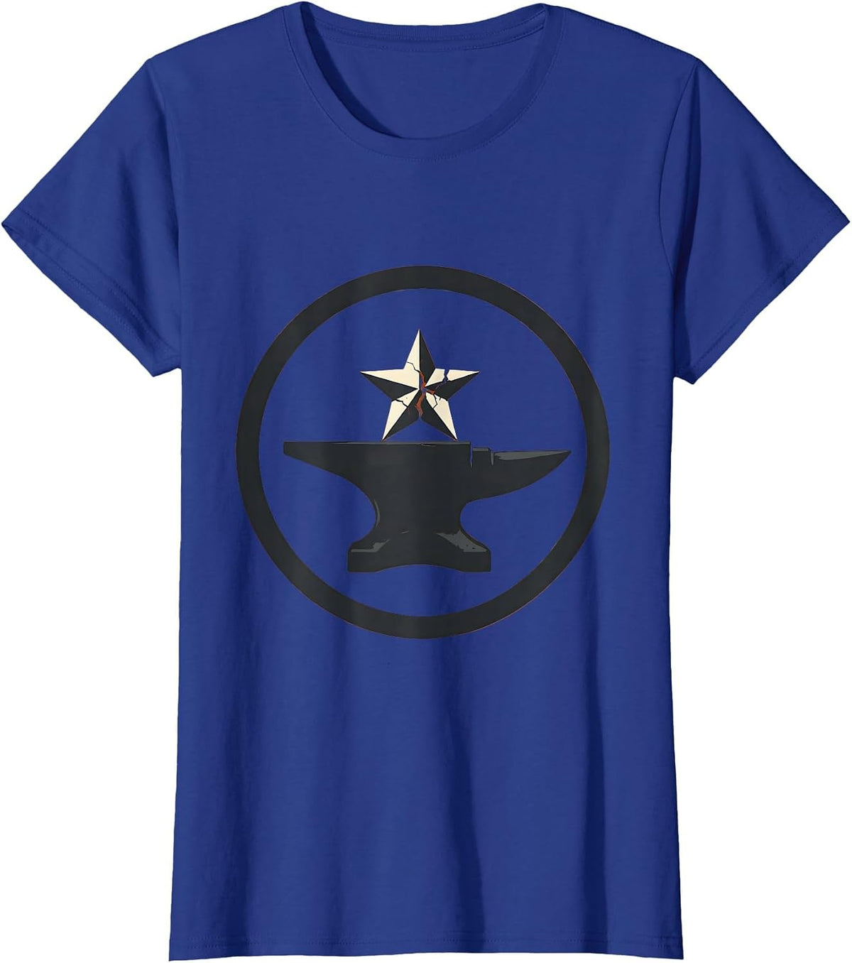Women's Star Forged on Anvil Blacksmith Graphic T-Shirt - Royal Blue