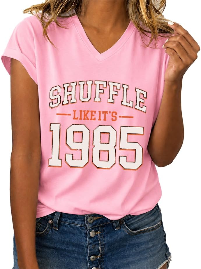 Shuffle Like It's 1985 Shirt, Shuffle Like Its 1985 T-Shirt - Pink-2