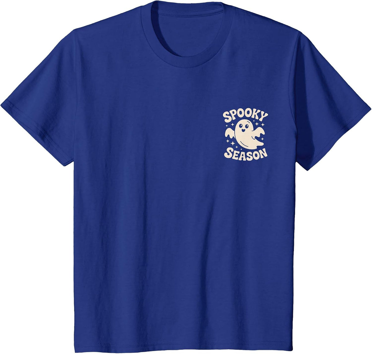 Halloween Ghost Spooky Season Costume Pocket Men Women Kids T-Shirt - Royal Blue