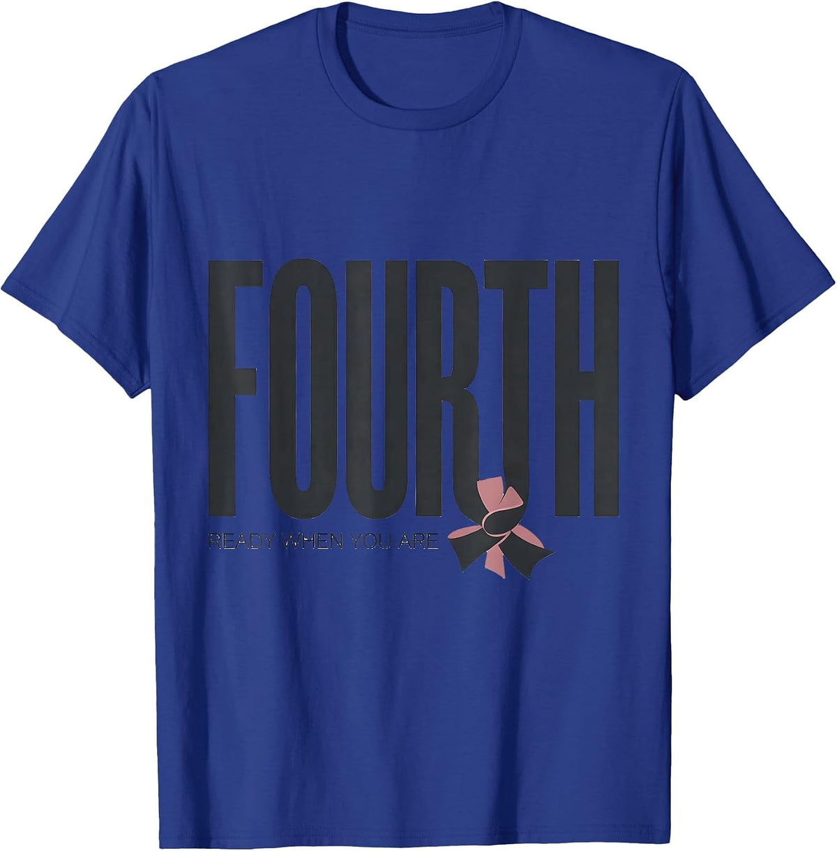 Men's Fourth Grade Ready When You Are Coquette Back To School Girl T-Shirt - Royal Blue
