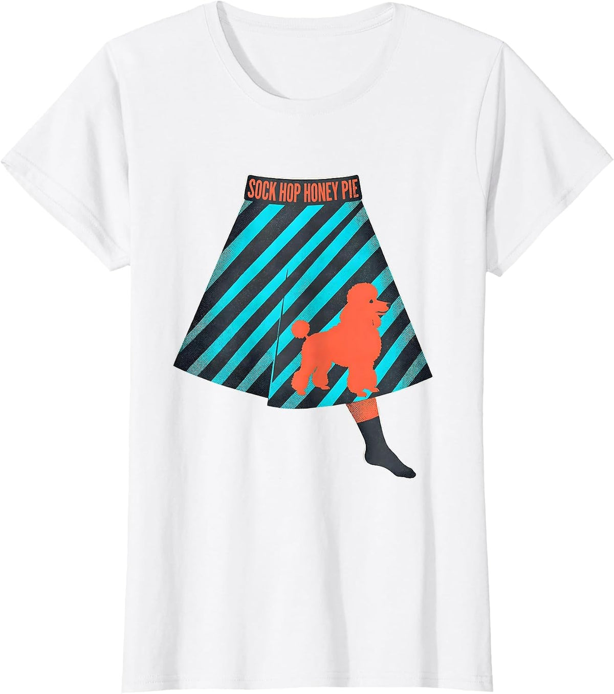 Sock Hop Honey Pie Midcentury Modern 50s Costume Poodle T-Shirt - White