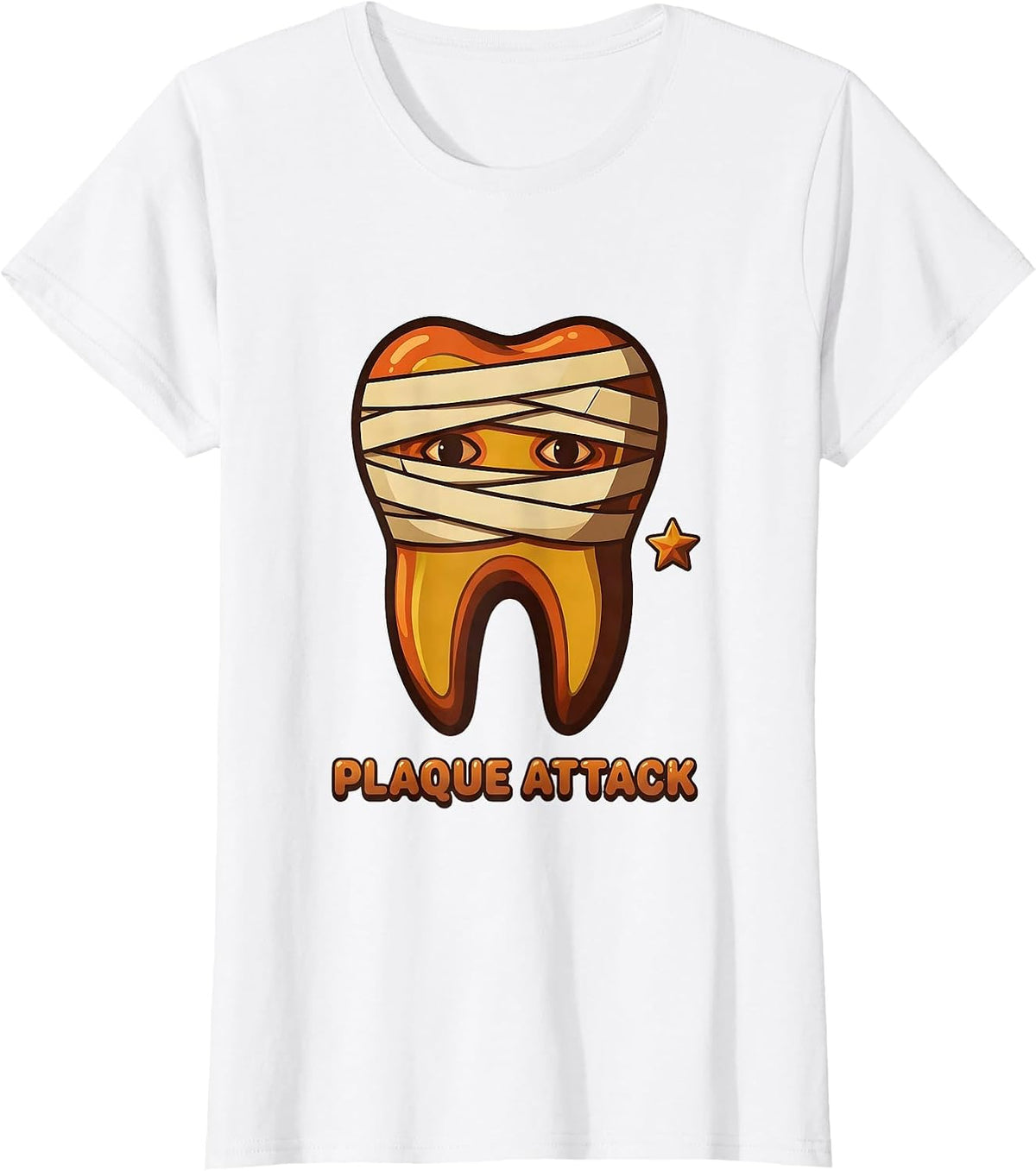 Plaque Attack Retro 70s Dental Squad Halloween Costume Humor T-Shirt - White