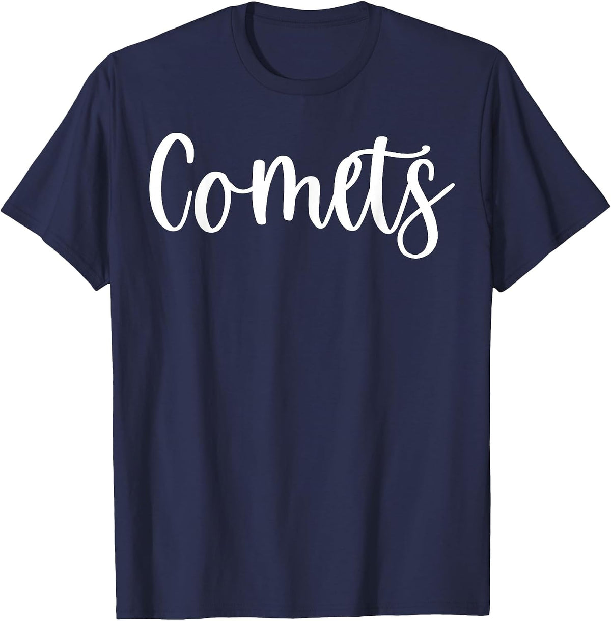 Comets School Spirit Team Mascot Game Night T-Shirt - Navy Blue