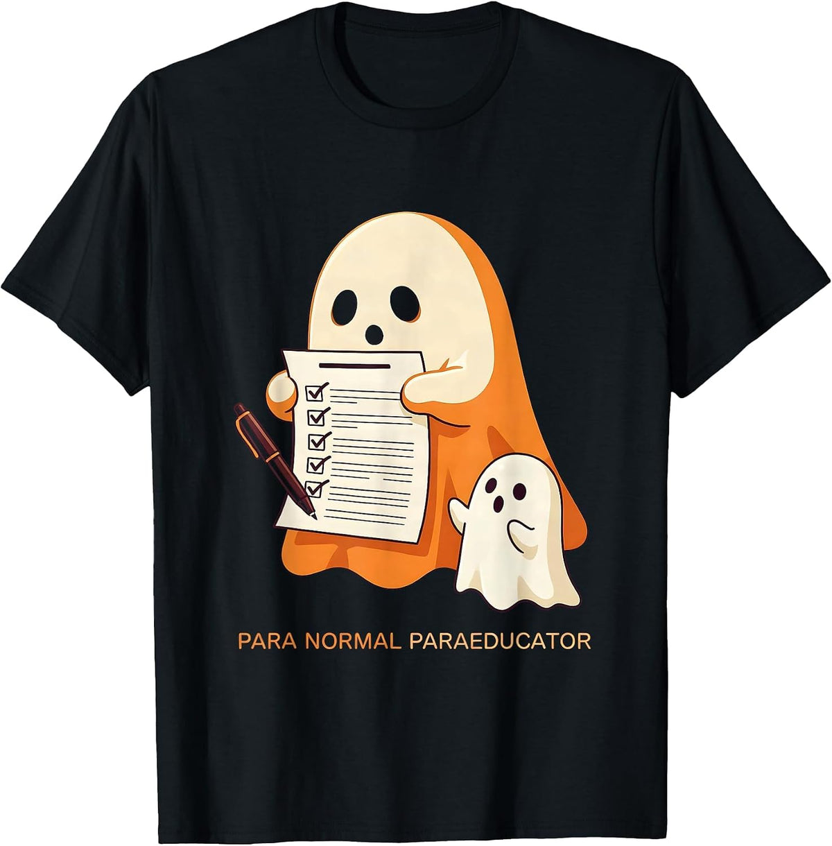 Men's Para Normal Paraeducator Funny Ghost SpEd Teacher Halloween T-Shirt - Black