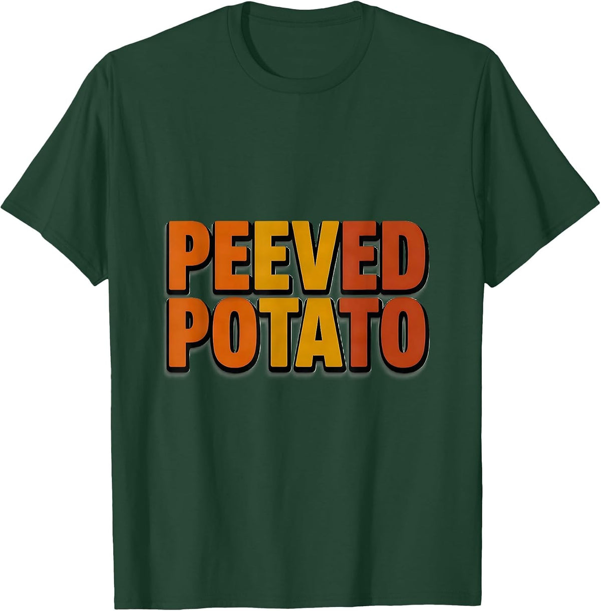 Men's Peeved Potato Bold Condensed Funny Couples Thanksgiving T-Shirt - Dark Green