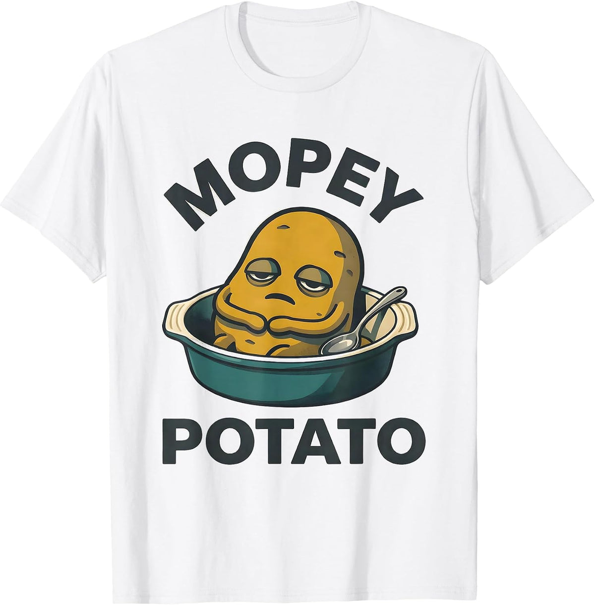 Mopey Potato Midcentury Modern Funny Couples Thanksgiving T-Shirt - White