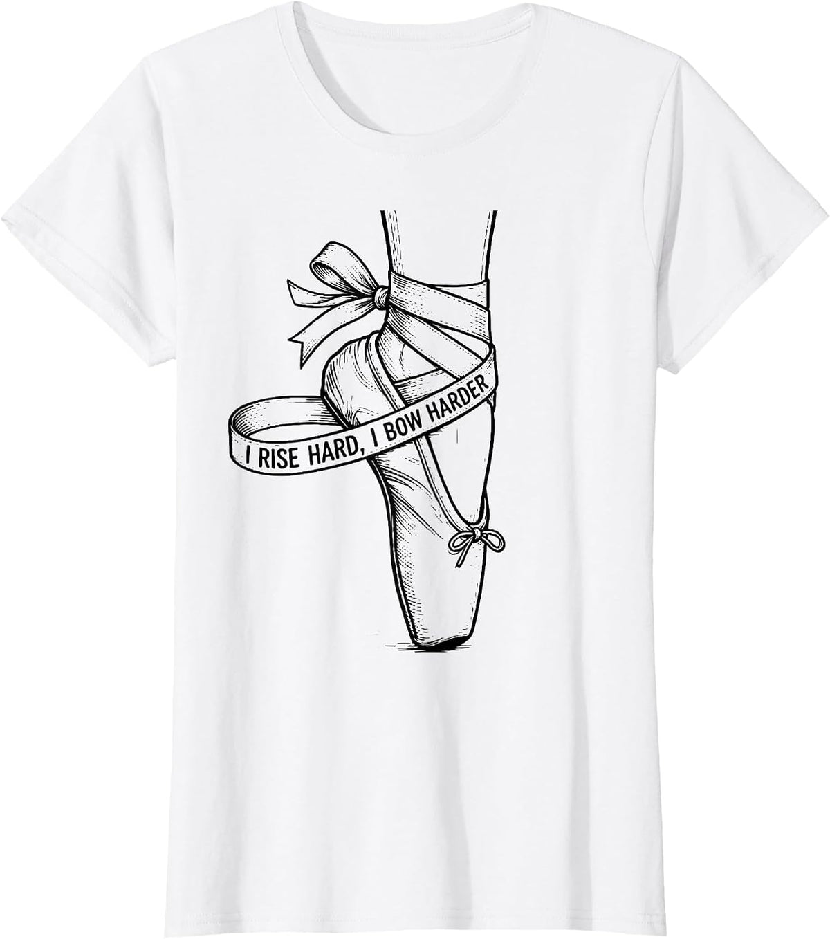 Women's I Rise Hard I Bow Harder Coquette Bow Gymnastics Gift T-Shirt - White