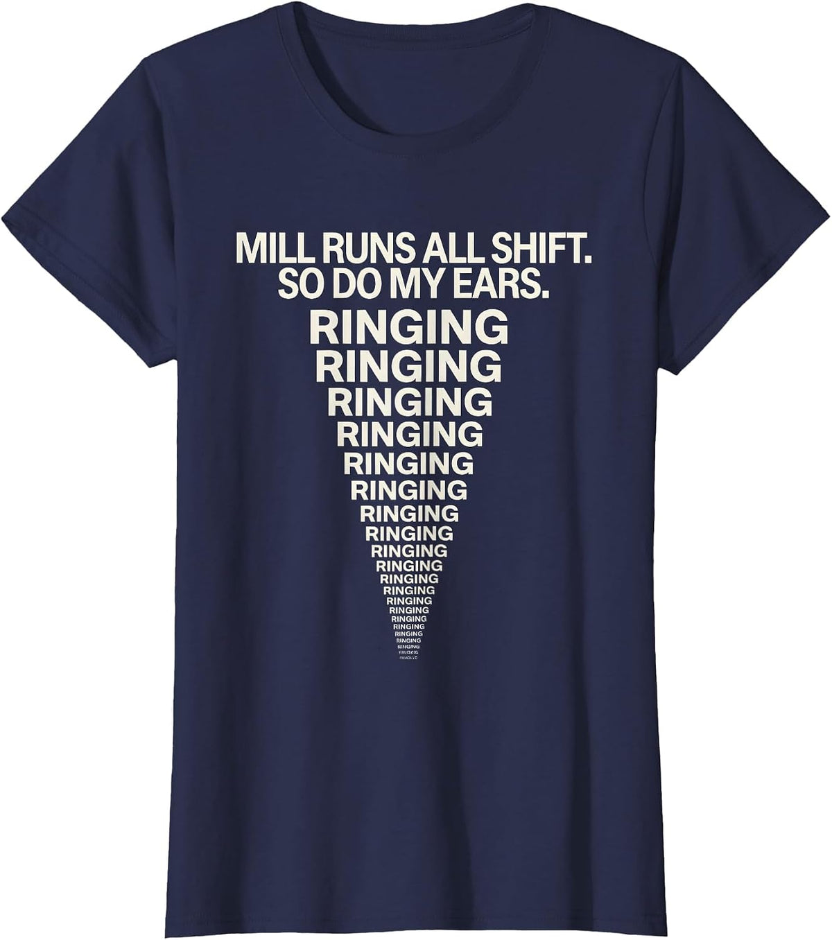 Women's Mill Runs All Shift So Do My Ears Funny Blacksmith T-Shirt - Navy Blue