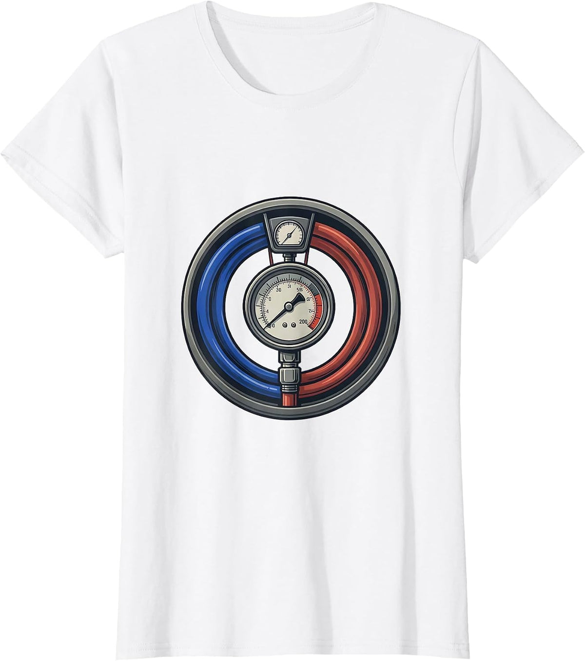Women's HVAC Charging Badge Distressed Tech Humor T-Shirt - White