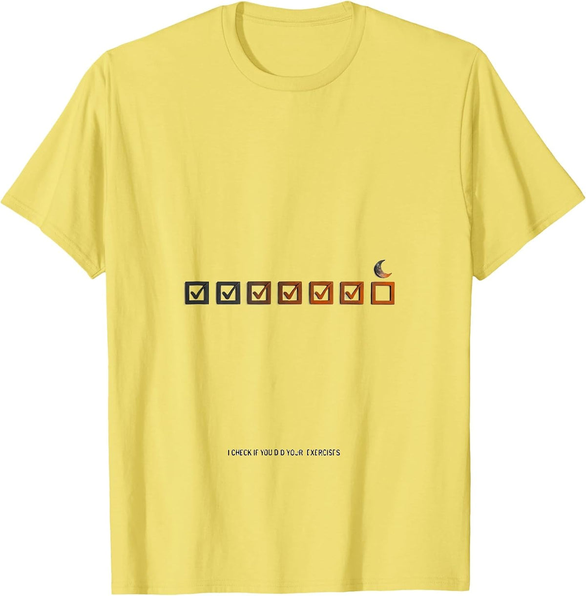 Men's I Check If You Did Your Exercises Funny Physical Therapy T-Shirt - Lemon Yellow