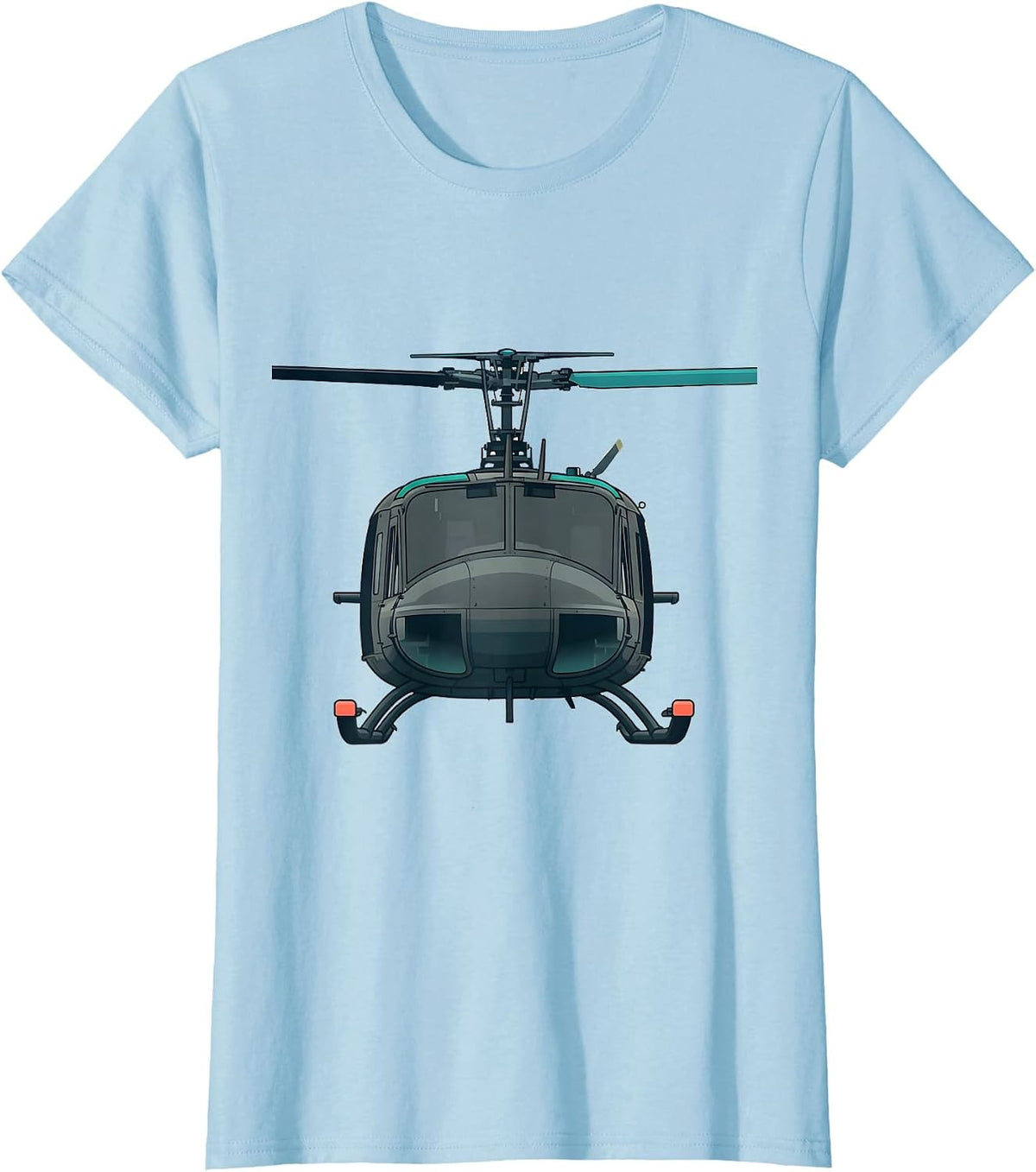 Women's UH-1 Huey Military Helicopter Veteran Pilot Pride T-Shirt - Baby Blue