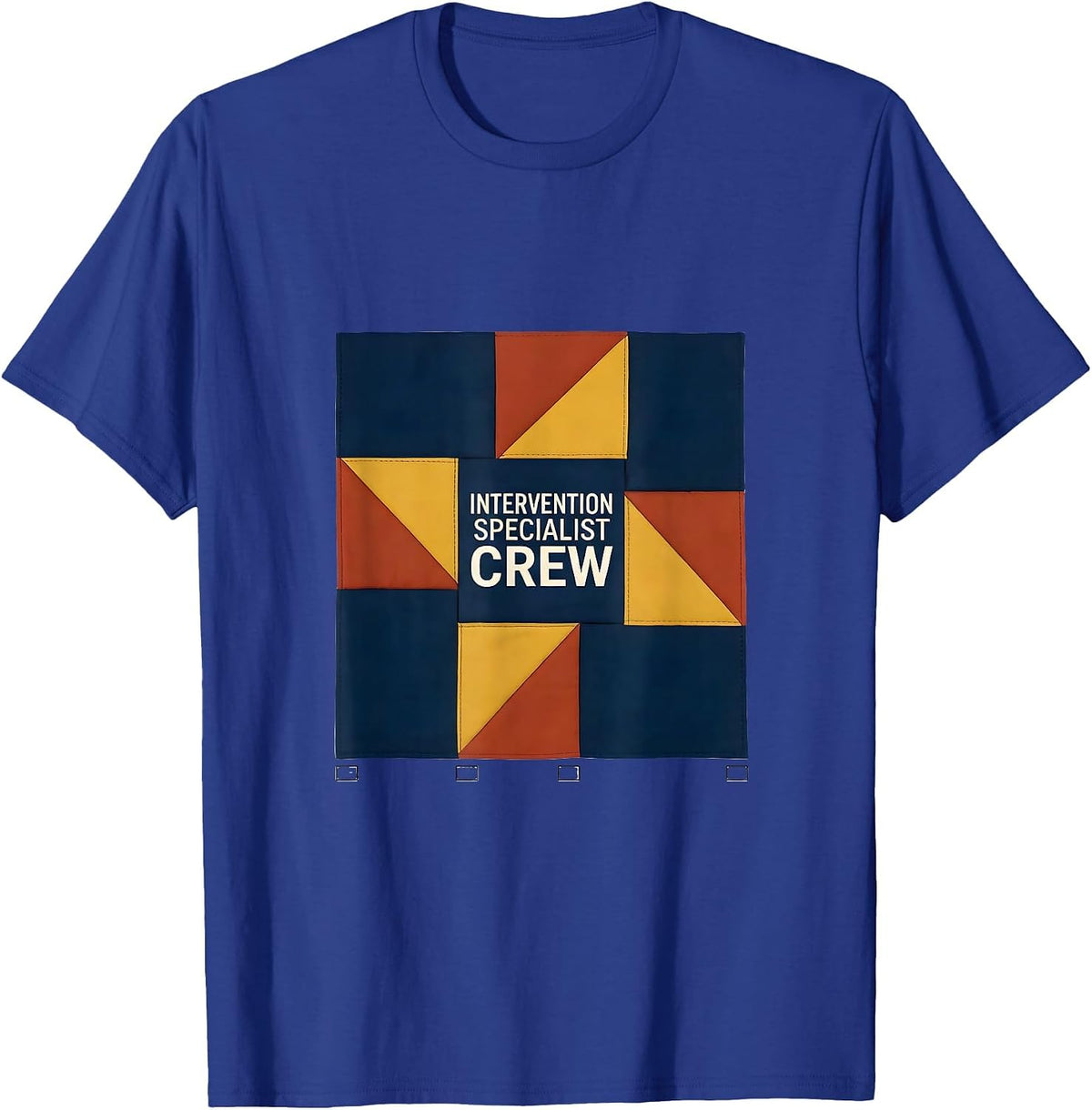 Intervention Specialist Crew Rainbow Patchwork Early T-Shirt - Royal Blue