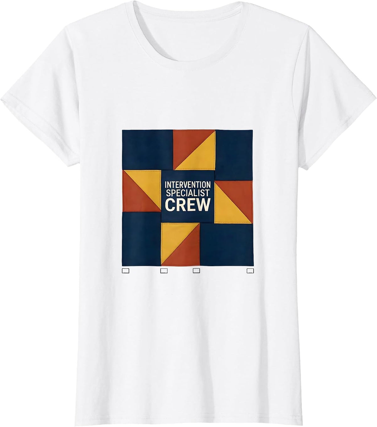 Intervention Specialist Crew Rainbow Patchwork Early T-Shirt - White