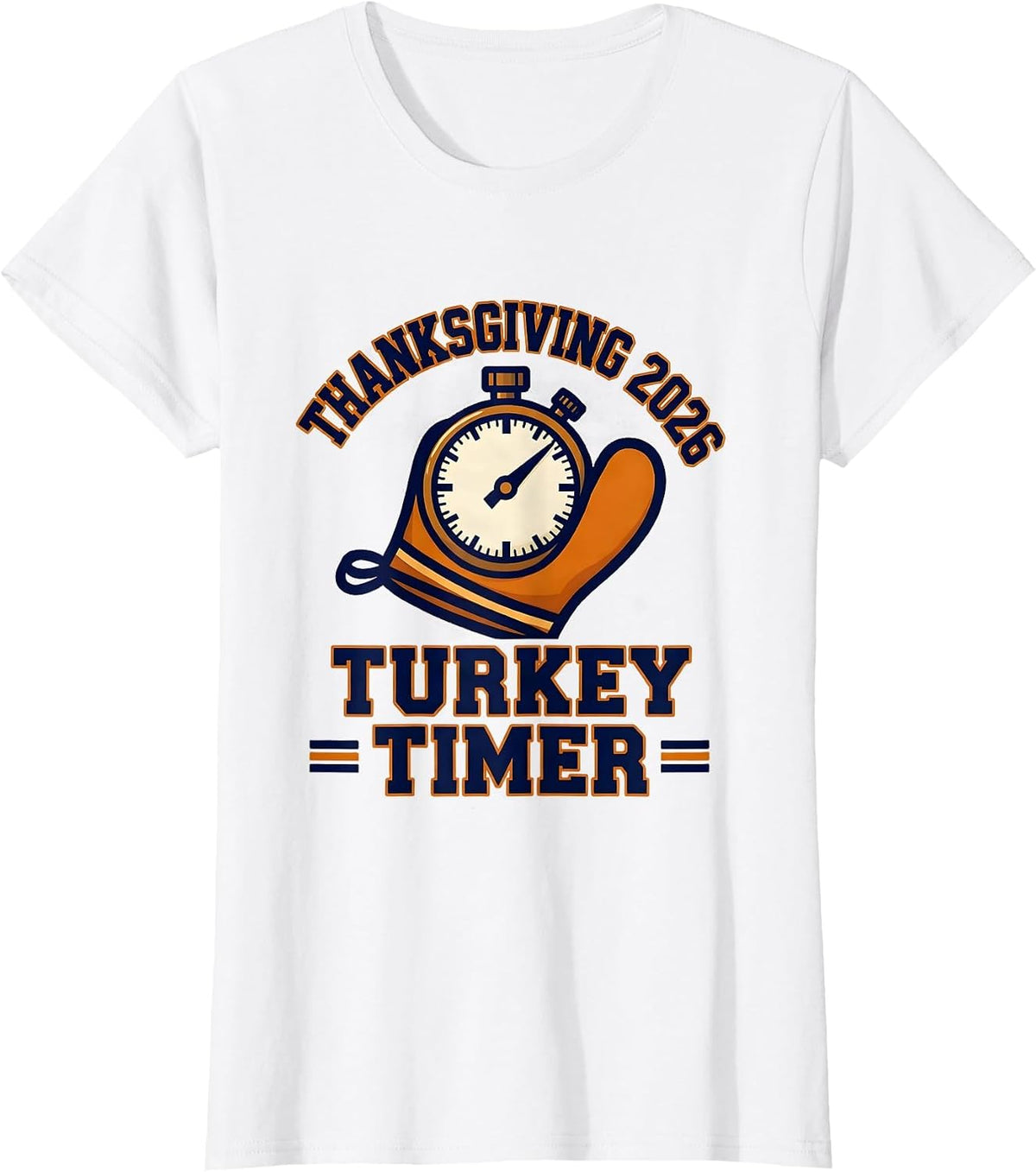 Thanksgiving 2026 Turkey Timer Sports Family Crew Matching T-Shirt - White