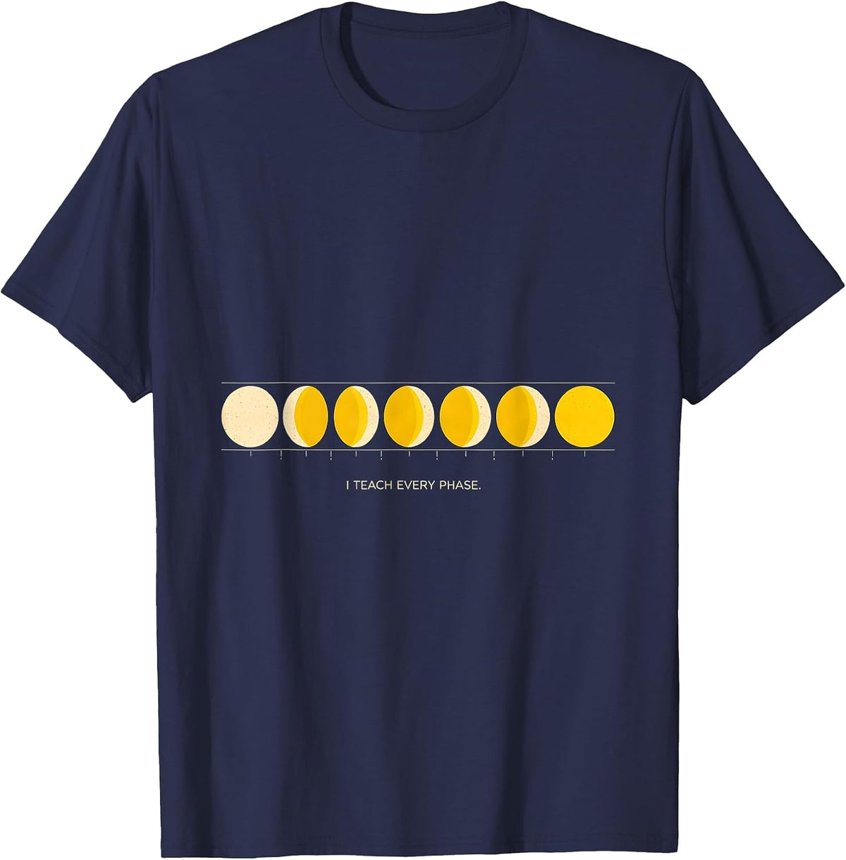 Men's I Teach Every Phase Geometric Science Teacher Moon Phase T-Shirt - Navy Blue