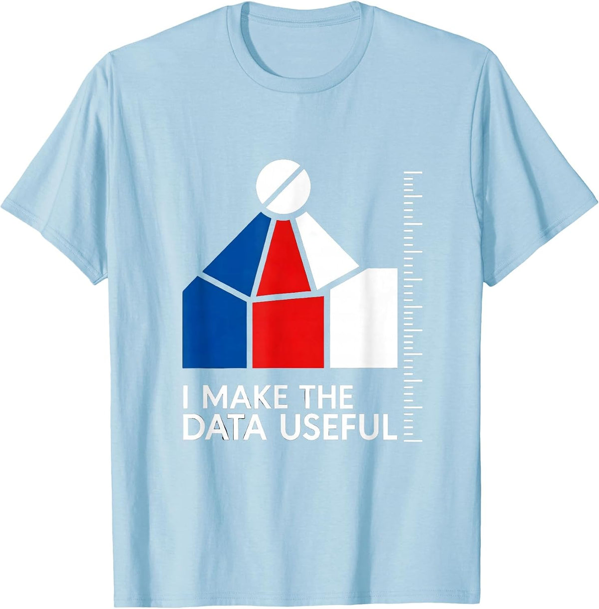 Men's I Make The Data Useful Bauhaus Modernist Special Education T-Shirt - Baby Blue