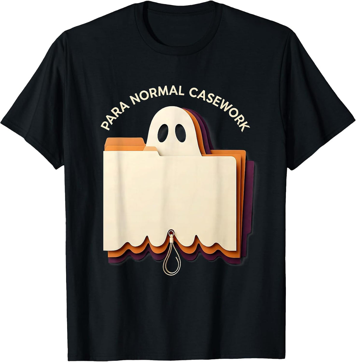 Men's Para Normal Casework Paper Cutout Ghost Paraeducator T-Shirt - Black