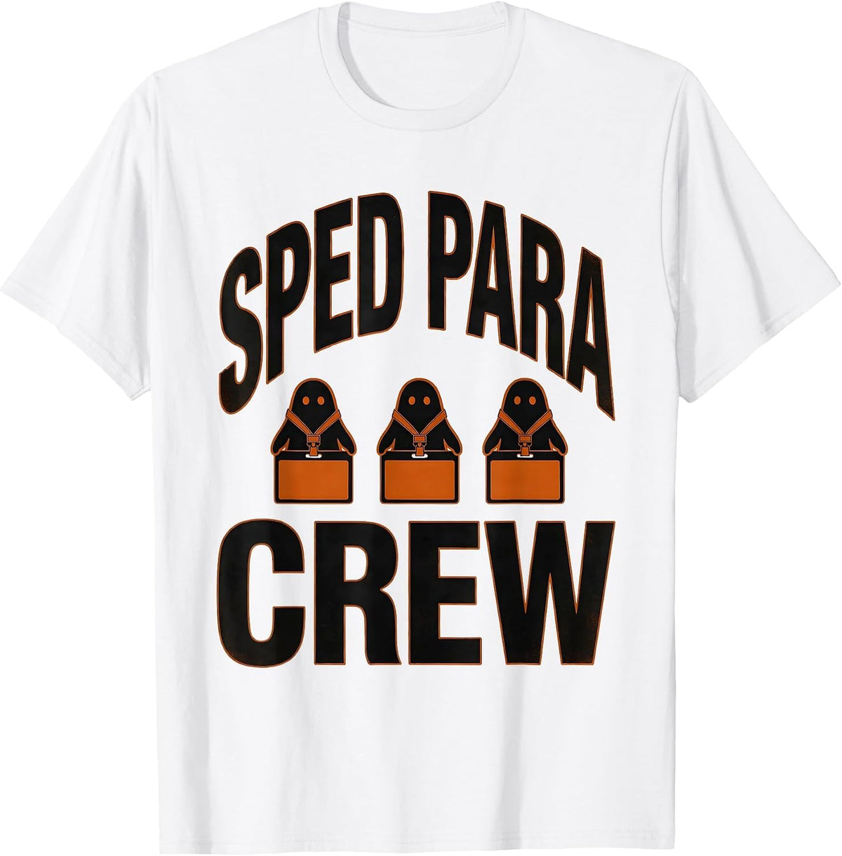 Men's SPED Para Crew Para Normal Activities Ghost Halloween T-Shirt - White