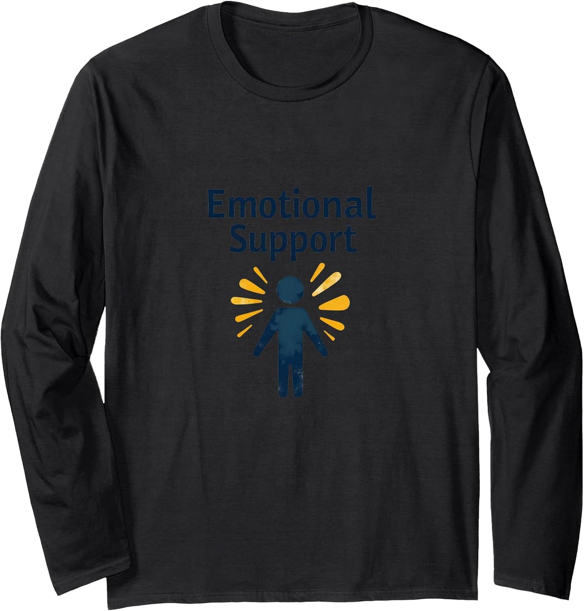 Emotional Support Icon Mental Health Wellness Long Sleeve T-Shirt - Adult Unisex Black