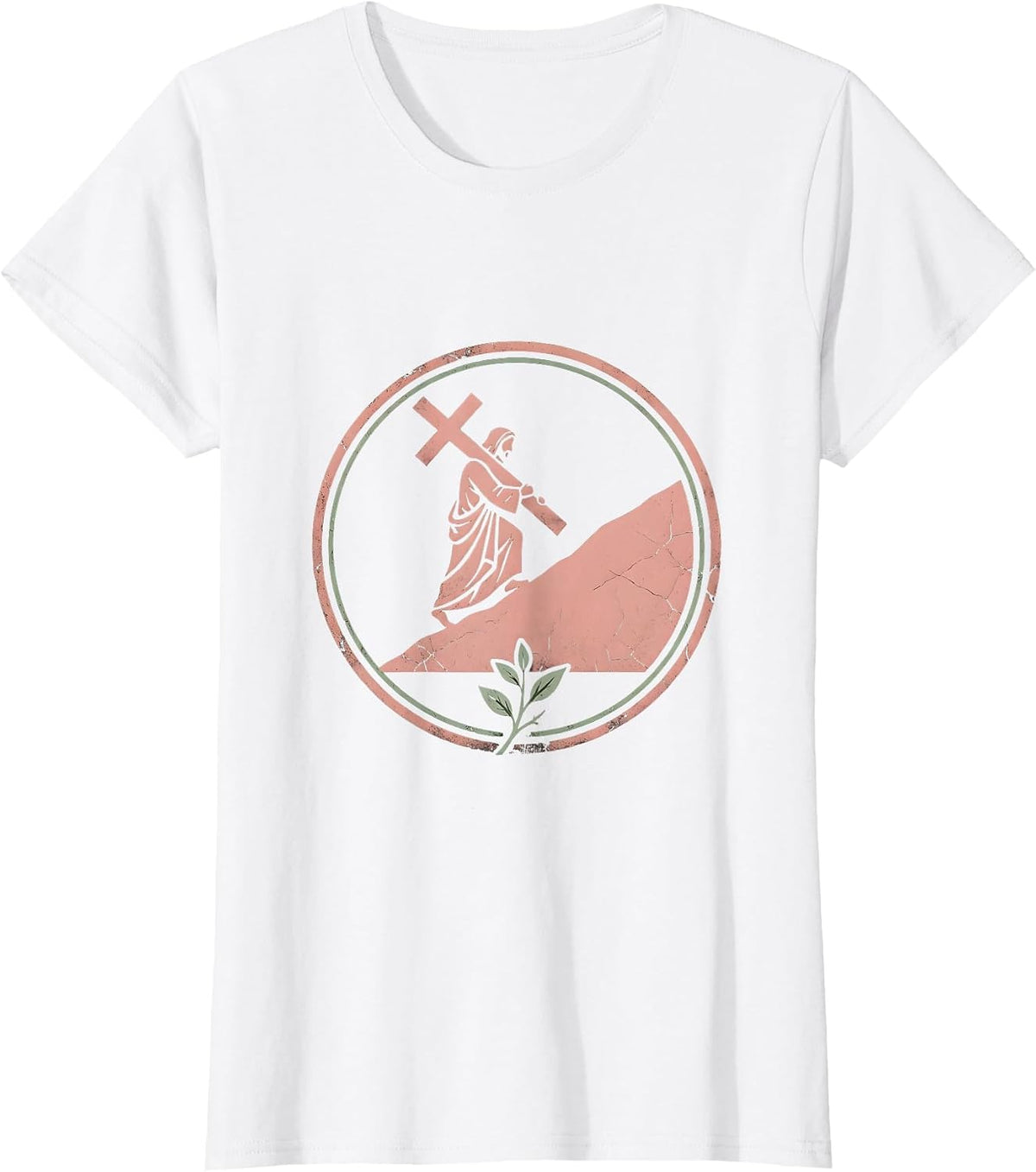 Jesus Carrying the Cross Up the Hillside T-Shirt - White