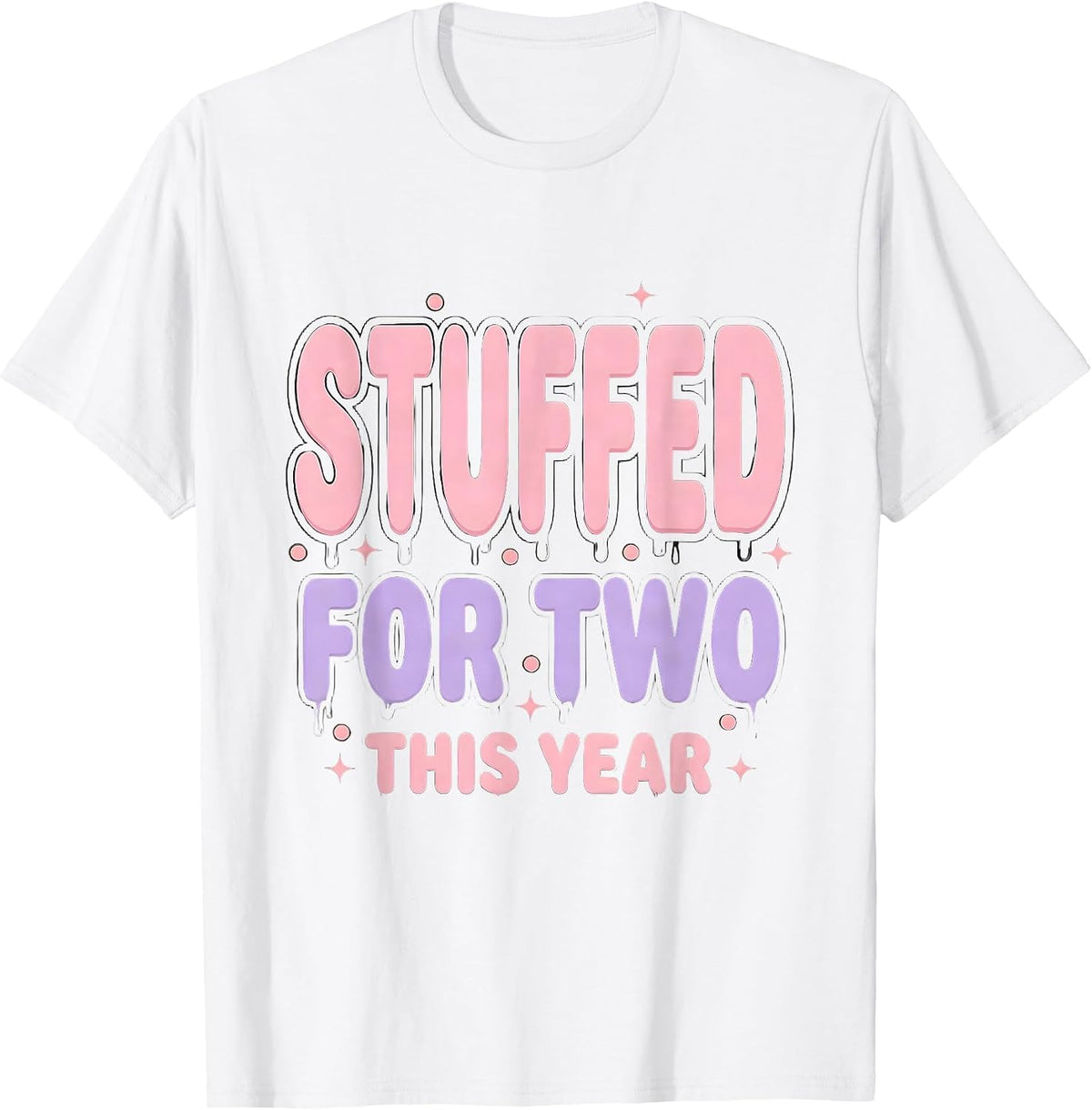 Men's Stuffed For Two This Year Thanksgiving Pregnancy T-Shirt - White