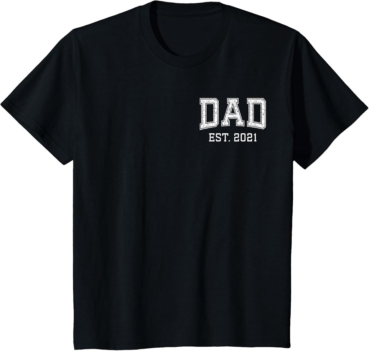 Dad Est 2021 Custom Dad Personalized Fathers Day Customized T-Shirt - Black