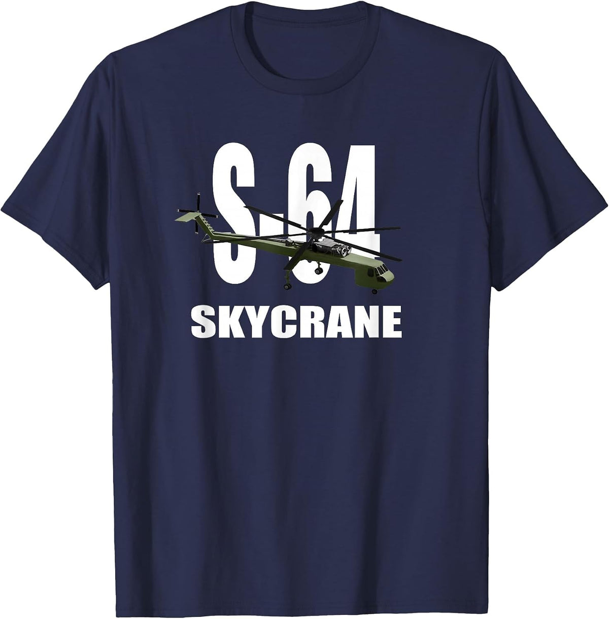 S-64 Skycrane CH-54 Tarhe Helicopter Tshirt T-Shirt - Navy Blue