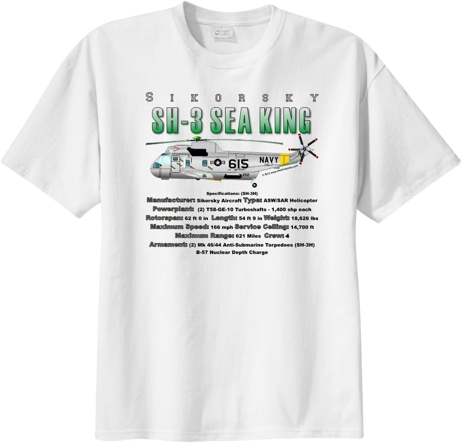 SH-3H SeaKing Short Sleeve T-Shirt - White