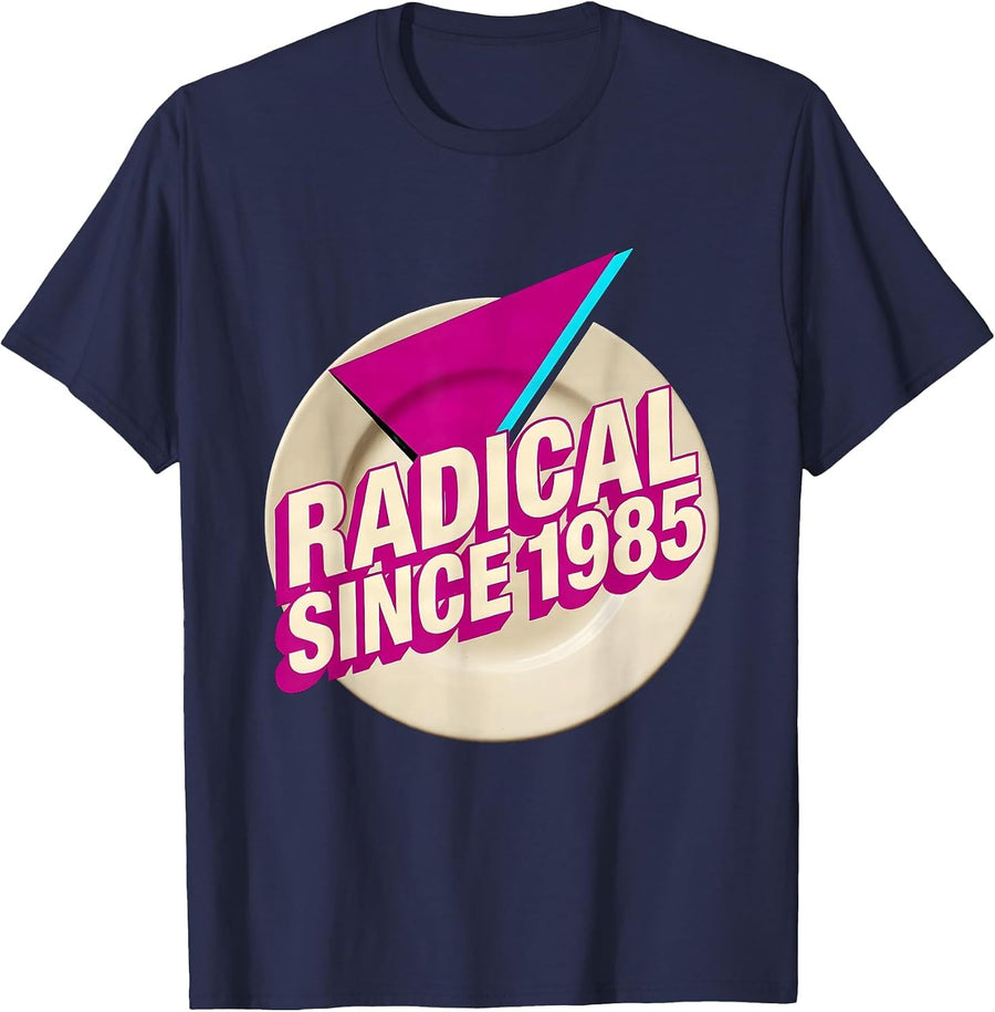 Radical Since 1985 Retro Vintage Nostalgia Humor T-Shirt - Navy Blue