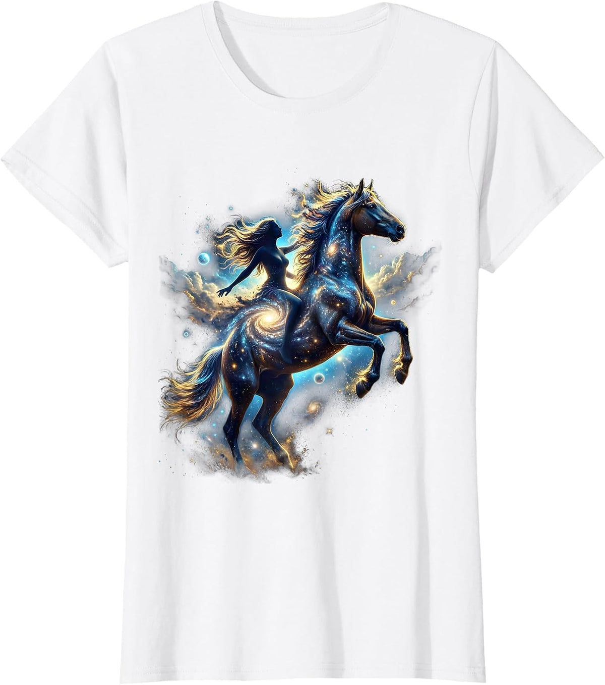 Wild Spirit Equestrian Bareback Rider Graphic T-Shirt - White
