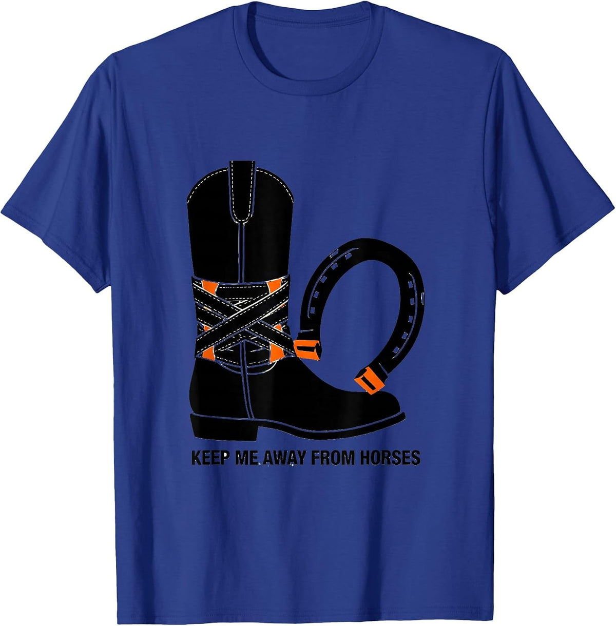 Men's Keep Me Away From Horses Funny Injury Recovery Equestrian T-Shirt - Royal Blue