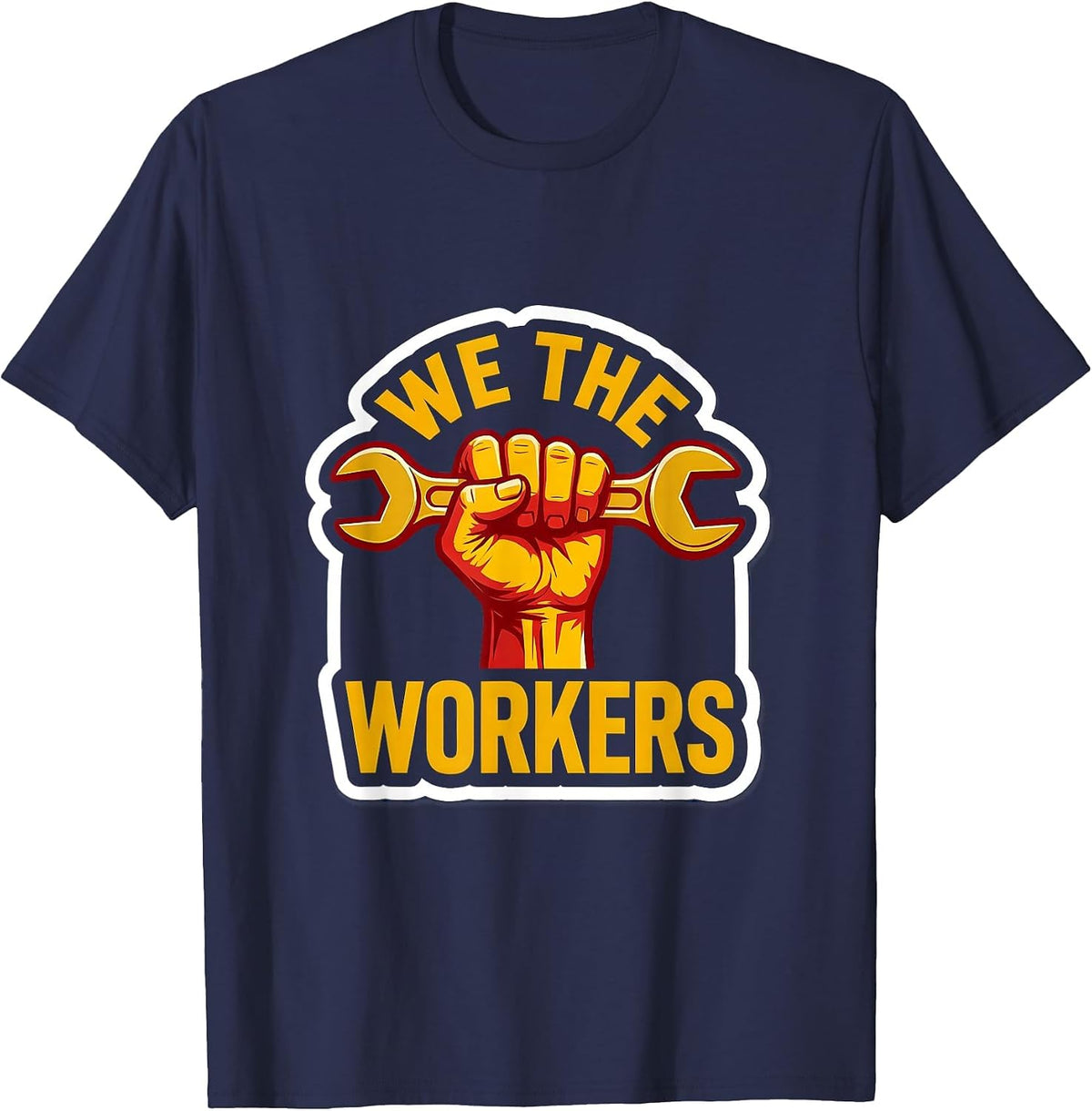 We The Workers Labor Day Patriotic Design T-Shirt - Navy Blue
