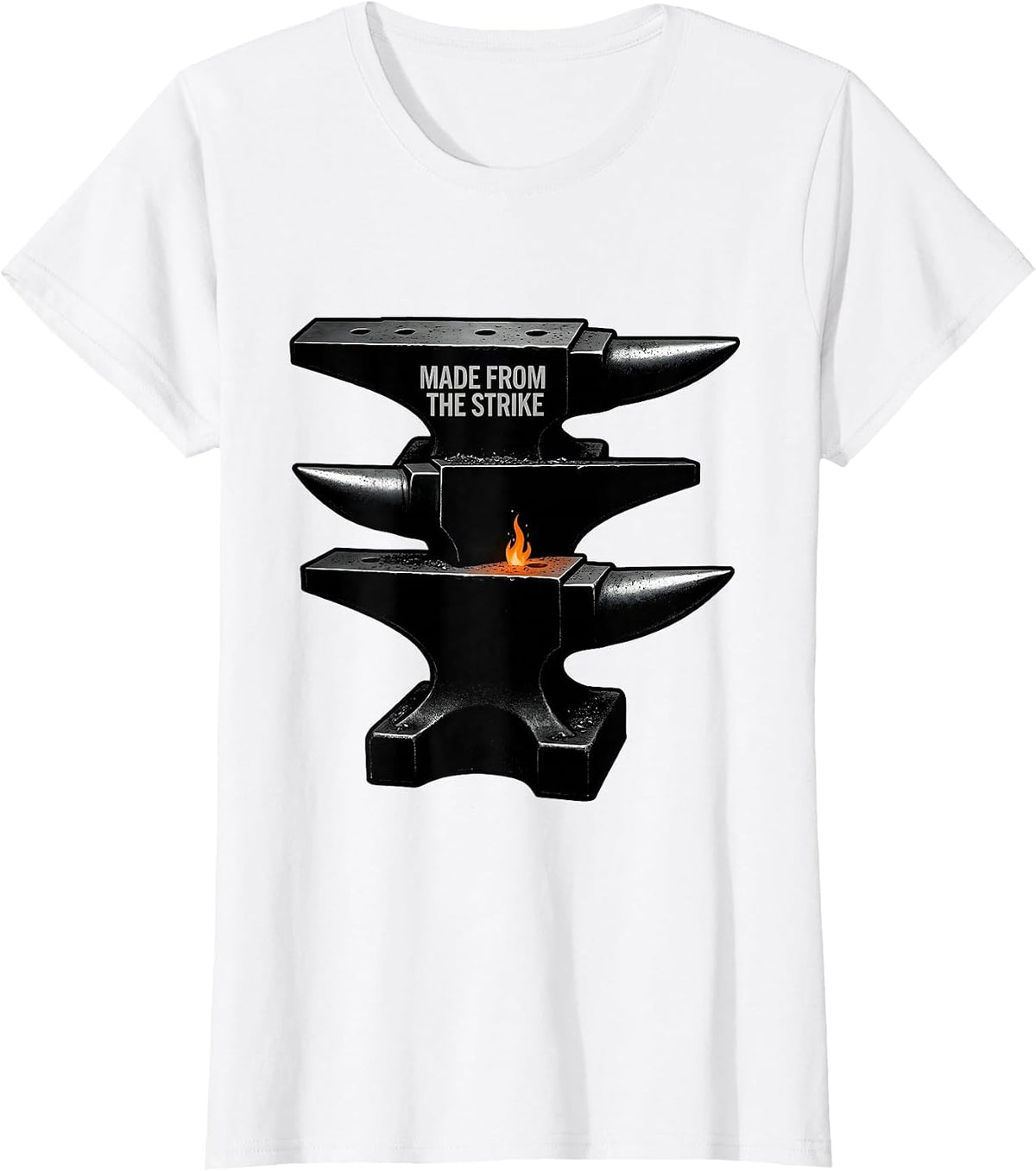 Made From The Strike Bold Blacksmith Anvil Streetwear Slogan T-Shirt - White