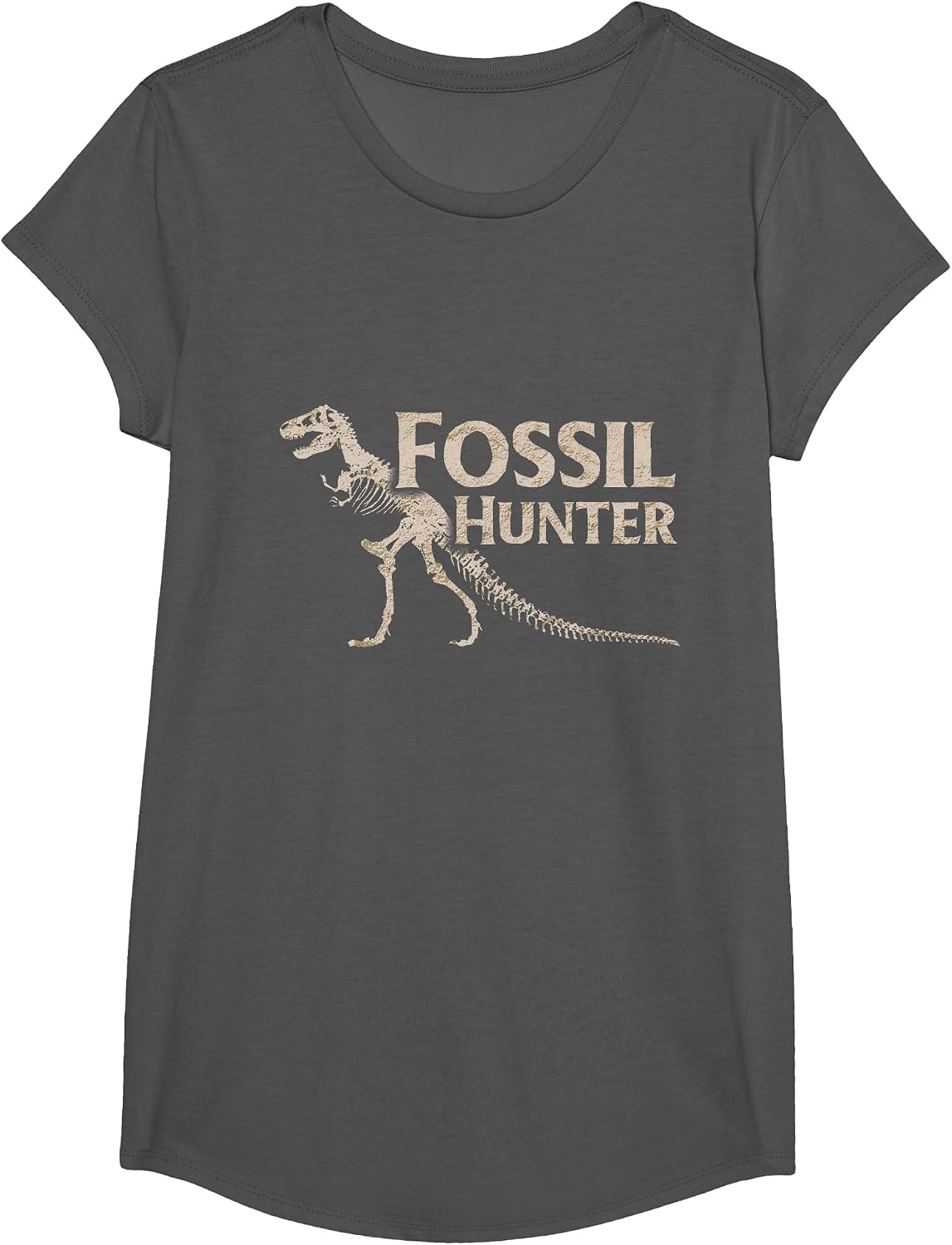 Fossil Hunter Dinosaur T-Shirt - Girls Asphalt Grey