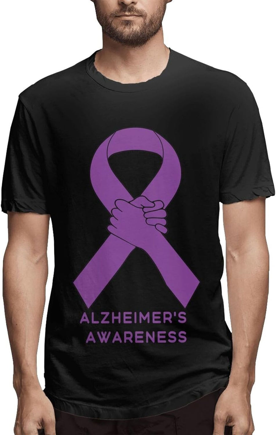Depression Awareness Men's T-Shirt, Soft Fitted Modern Crewneck Tee, Short Sleeve Cotton T Shirt for Men - Alzheimer's