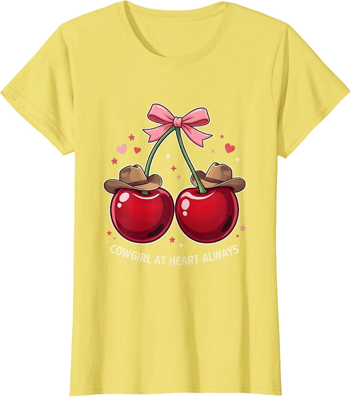 Cowgirl At Heart Always Western Design T-Shirt - Lemon Yellow