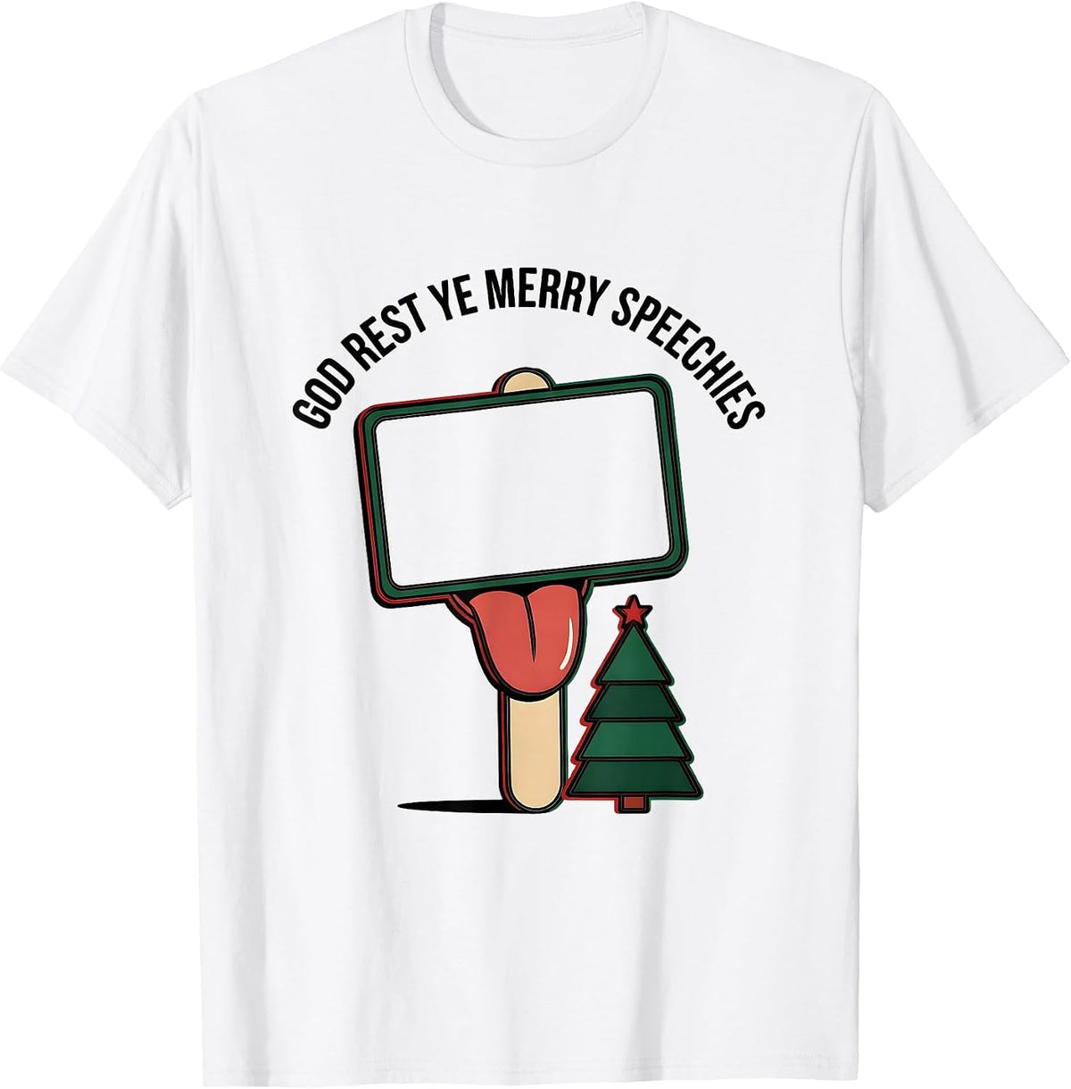 Men's God Rest Ye Merry Speechies Funny Speech Therapist SLP T-Shirt - White
