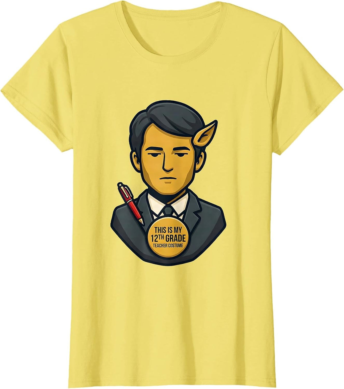Women's This Is My 12th Grade Teacher Costume Funny Halloween High T-Shirt - Lemon Yellow